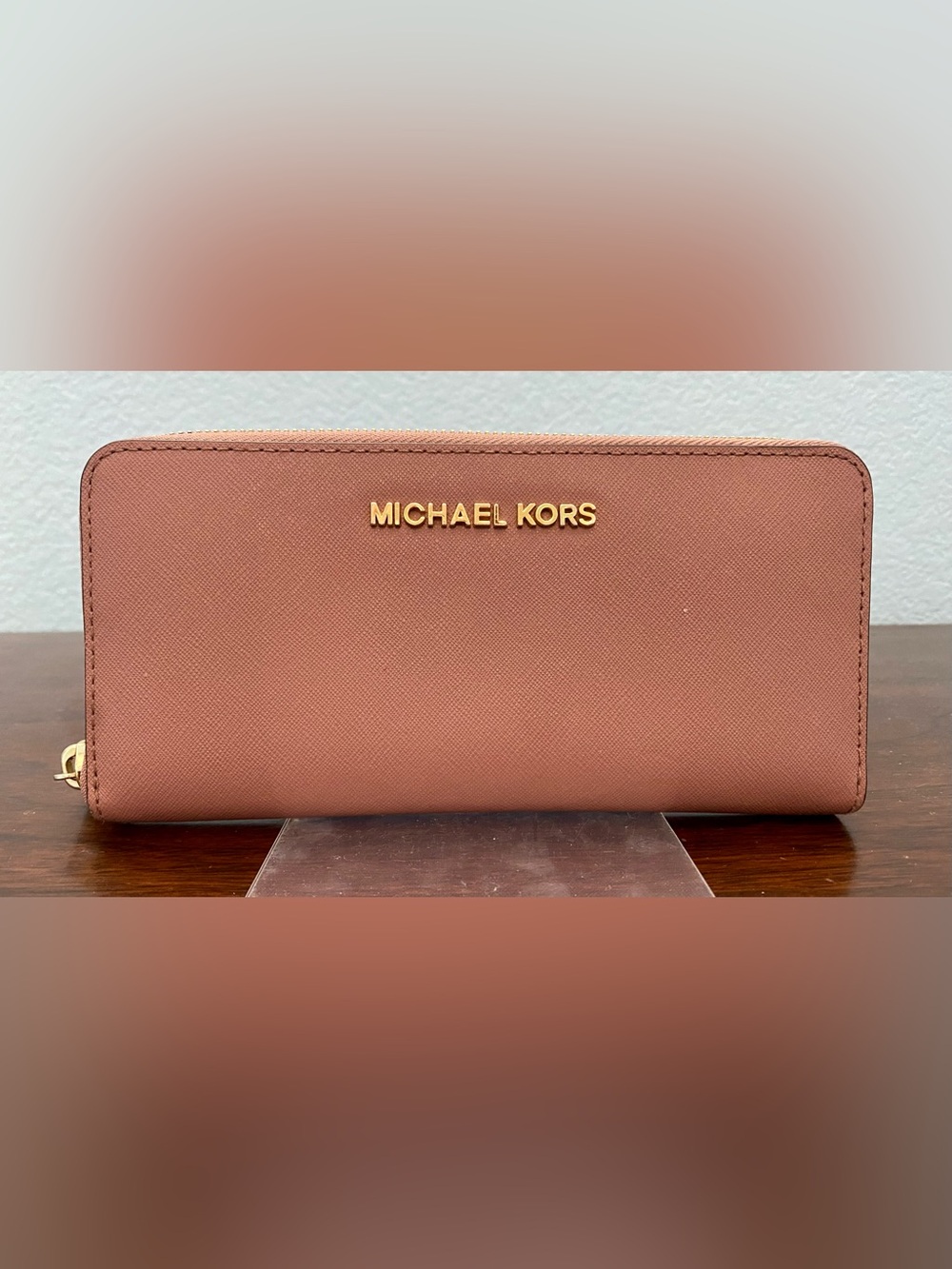 Michael Kors Zip-Around Wallet in Dusty Rose